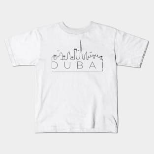 Dubai Minimal Skyline Kids T-Shirt